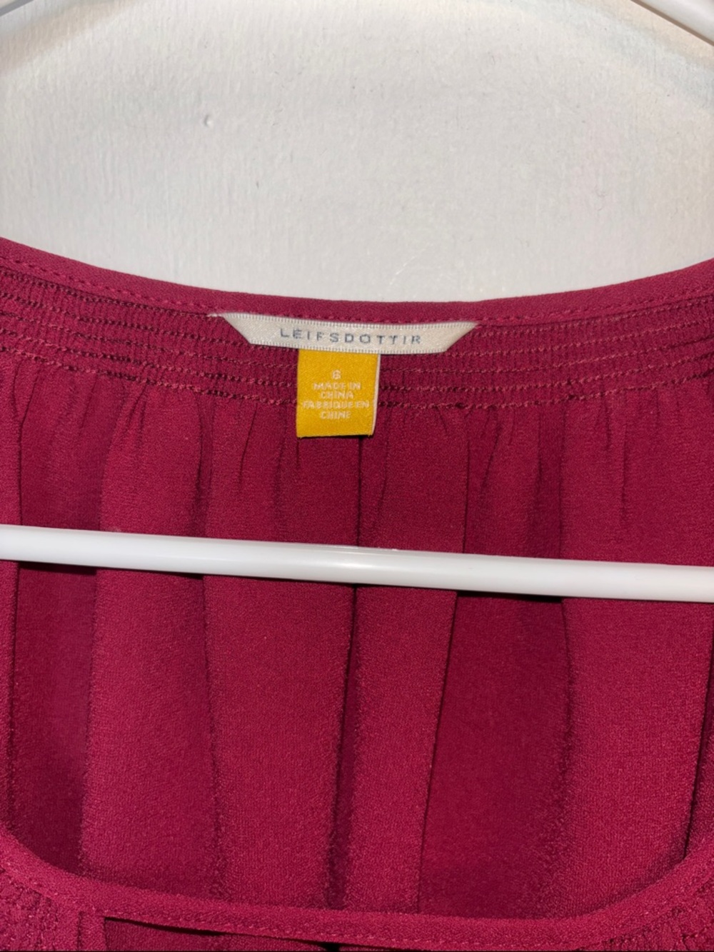 leifsdottir Raspberry Button-Front Flutter Sleeve Blouse - Picture 6 of 7